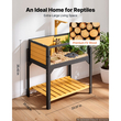 VEVOR Tortoise Habitat Ξύλινο Σπίτι Χελωνονιντζών 2 Δωματίων Εντοιχισμένη Βάση Φωτισμού, για Μικρά Ζώα Εσωτερικού Χώρου & Εξωτερικού Χώρου, Ράφι Αποθήκευσης, Μεγάλο Κλουβί για Χελώνες & Ερπετά με Ανοιγόμενη Στέγη & Παράθυρο Παρατήρησης