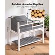 VEVOR Tortoise Habitat Ξύλινο Σπίτι Χελωνονιντζών 4 Δωματίων Ρυθμιζόμενη Βάση Φωτισμού, για Μικρά Ζώα Εσωτερικού & Εξωτερικού Χώρου, 2 Όροφοι & Ράμπα, Μεγάλο Κλουβί για Χελώνες με Ράφι Αποθήκευσης, Ανοιγόμενη Οροφή