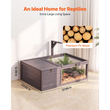 VEVOR Tortoise Habitat Ξύλινο Σπίτι Χελωνονιντζών 2 Δωματίων με Συρόμενο Δίσκο, για Μικρά Ζώα Εσωτερικού & Εξωτερικού Χώρου, Βάση Φωτιστικού, Κλουβί Ερπετών για Μεγάλες Χελώνες με Ανοιγόμενη Οροφή, Ακρυλικό Παράθυρο Παρατήρησης