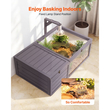 VEVOR Tortoise Habitat Ξύλινο Σπίτι Χελωνονιντζών 2 Δωματίων με Συρόμενο Δίσκο, για Μικρά Ζώα Εσωτερικού & Εξωτερικού Χώρου, Βάση Φωτιστικού, Κλουβί Ερπετών για Μεγάλες Χελώνες με Ανοιγόμενη Οροφή, Ακρυλικό Παράθυρο Παρατήρησης