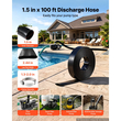 Σωλήνας εκκένωσης VEVOR 1-1/2" x 30,48 m PVC Lay Flat Σωλήνας αντλίας νερού αντίστροφης πλύσης, για αντλία φρεατίου με φίλτρο άμμου πισίνας, Βαρέως τύπου, Αποχέτευση μεταφοράς νερού, Ανθεκτικός σε καιρικές συνθήκες και εκρήξεις, με σφιγκτήρες, Μαύρος