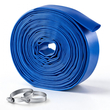Σωλήνας εκκένωσης VEVOR 1-1/2" x 15,2 m PVC Lay Flat Σωλήνας αντλίας νερού αντίστροφης πλύσης, για φίλτρο άμμου πισίνας και αντλία φρεατίου, βαρέως τύπου, αποχέτευσης μεταφοράς νερού, ανθεκτικός σε καιρικές συνθήκες και εκρήξεις, με σφιγκτήρες, μπλε