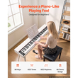 Ψηφιακό πιάνο VEVOR 88 πλήκτρων, ημιβαρυμένη βάση πληκτρολογίου πλήρους μεγέθους, λευκό, για αρχάριους, 600 τόνοι, 600 ρυθμοί, ηλεκτρικό πιάνο, με πεντάλ Sustain, ηχείο, υποδοχή ακουστικών, USB/MIDI, τροφοδοτικό