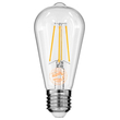 GloboStar® 99017 Λάμπα E27 ST64 Αχλάδι LED LONG FILAMENT 10W 1100 lm 320° AC 85-265V Edison Retro με Διάφανο Γυαλί Θερμό Λευκό 2700 K Dimmable