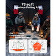 Σκηνή Ψαρέματος στον Πάγο VEVOR Pop Up 6-8 Ατόμων 3,3 x 3,3 x 2 m με μόνωση, για χειμερινό ψάρεμα, επιφάνεια 6,75 m², ύφασμα 600D 4 στρώσεων, φορητός κύβος τύπου κέντρου με άγκυρες, σχοινιά, τσάντα μεταφοράς, κόκκινο