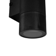 GLOBOSTAR® WALLY 77877 Μοντέρνο Φωτιστικό Τοίχου - Απλίκα με Ντουί 2 x GU10 AC 220-240V Αδιάβροχο IP65 - Μαύρο Ματ - Μ6.5 x Π9 x Υ18cm
