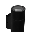 GLOBOSTAR® WALLY 77877 Μοντέρνο Φωτιστικό Τοίχου - Απλίκα με Ντουί 2 x GU10 AC 220-240V Αδιάβροχο IP65 - Μαύρο Ματ - Μ6.5 x Π9 x Υ18cm