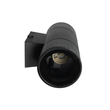 GLOBOSTAR® WALLY 77877 Μοντέρνο Φωτιστικό Τοίχου - Απλίκα με Ντουί 2 x GU10 AC 220-240V Αδιάβροχο IP65 - Μαύρο Ματ - Μ6.5 x Π9 x Υ18cm