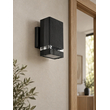 GLOBOSTAR® QUATRO 77896 Μοντέρνο Φωτιστικό Τοίχου - Απλίκα με Ντουί 1 x GU10 AC 220-240V Αδιάβροχο IP65 - Μαύρο Ματ - Μ11 x Π13 x Υ17.5cm