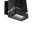 GLOBOSTAR® QUATRO 77896 Μοντέρνο Φωτιστικό Τοίχου - Απλίκα με Ντουί 1 x GU10 AC 220-240V Αδιάβροχο IP65 - Μαύρο Ματ - Μ11 x Π13 x Υ17.5cm