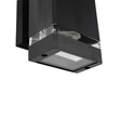 GLOBOSTAR® QUATRO 77897 Μοντέρνο Φωτιστικό Τοίχου - Απλίκα με Ντουί 2 x GU10 AC 220-240V Αδιάβροχο IP65 - Μαύρο Ματ - Μ11 x Π13 x Υ21.5cm