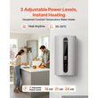 Ηλεκτρικός θερμοσίφωνας VEVOR χωρίς δεξαμενή 24 kW 3 φάσεων, στιγμιαίος θερμοσίφωνας νερού, για πλύσιμο, μπάνιο, κουζίνα, ρυθμιζόμενη ισχύς 18/21/24 kW, χειριστήριο αφής LED, στοιχείο χυτού αλουμινίου, 30-55°C