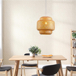 Bamboo Cloud - Κρεμαστό Μονόφωτο E27 Boho Μπαμπού Φυσικό Πλέγμα - Μ56 x Π56 x Υ54cm