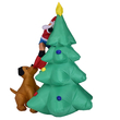 VenCore 8979-10004 - Santa Claus With Dog and Tree 1.8m - Χριστουγεννιάτικη Φιγούρα Φουσκωτή Αγιου Βασίλη με Σκύλο και Δεντρο Εξωτερικού Χώρου 1.8m Ύψος - Αυτόματο Φούσκωμα - Φωτιζόμενη