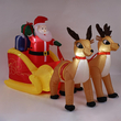 VenCore 8979-10005 - Santa Claus With Sleigh and Reindeers 1.8m - Χριστουγεννιάτικη Φιγούρα Φουσκωτή Αγιου Βασίλη με Σκύλο και Δεντρο Εξωτερικού Χώρου 1.8m Ύψος - Αυτόματο Φούσκωμα - Φωτιζόμενη