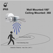VenCore 3368-10003 - IP65 Dual IR Moving Sensor 230V 5A - Διπλός Ανιχνευτής Κίνησης PIR 180°+120° Μέγιστη Εμβέλεια 12 Μέτρα 230 Volt 1200 Watt Μέγιστο Φορτίο Λευκό Σώμα