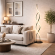 VenCore Helix Silver 6091-20024 - Μοντέρνο Επιδαπέδιο Φωτιστικό LED 20W Ασημί Αλουμίνιο - Ρυθμιζόμενο CCT Λευκό - Ημέρας - Θερμό & Χειριστήριο - Φ25 x Υ105cm