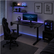 VenCore 2730-10003 - Gaming Desk Adjustable 140x60x72-112cm Black - Μοντέρνο Γραφείο Ρυθμιζόμενου Ύψους Gaming VenCore Μοριοσανίδας Carbon Fiber με Μεταλλικά Πόδια Μαύρο Μ140 x Π60 x Υ72-112cm