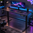 VenCore 2730-10004 - Gaming Desk Adjustable 140x60x72-112cm Black - Μοντέρνο Γραφείο Ρυθμιζόμενου Ύψους με Λειτουργία Μνήμης Gaming VenCore Μοριοσανίδας Carbon Fiber με Μεταλλικά Πόδια Μαύρο Μ140 x Π60 x Υ72-112cm