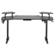 VenCore 2730-10005 - Gaming Desk Adjustable 160x60x72-112cm Black - Μοντέρνο Γραφείο Ρυθμιζόμενου Ύψους με Λειτουργία Μνήμης Gaming VenCore Μοριοσανίδας Carbon Fiber με Μεταλλικά Πόδια Μαύρο Μ160 x Π60 x Υ72-112cm