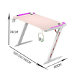 VenCore 2730-10011 - Gaming Desk 140x60x74cm Pink - Μοντέρνο Γραφείο Gaming VenCore Μοριοσανίδας Carbon Fiber με Μεταλλικά Πόδια Ροζ Μ140 x Π60 x Υ74cm