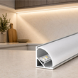VenCore 9177-50003 - Aluminum Corner Profile 1M - Γωνιακό Προφίλ Αλουμινίου 1 Μέτρο με Press On Γαλακτερό Κάλυμμα - Μ100 x Π2.15 x Υ1.26cm