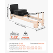 Μηχανή Pilates VEVOR Pilates Reformer 2,4 m Χωρητικότητα 181 kg Rubberwood, για οικιακή χρήση και προπόνηση σε γυμναστήριο, με σανίδα άλματος, ελατήρια, πλαίσιο καθίσματος και ρυθμιζόμενο στήριγμα κεφαλής, για προχωρημένους αρχάριους χρήστες