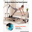 VEVOR Pilates Reformer 2,3 m Πτυσσόμενο μηχάνημα Pilates 181 kg από καουτσούκ, για οικιακή χρήση και προπόνηση στο γυμναστήριο, με σανίδα άλματος, ελατήρια, πλαίσιο καθίσματος και ρυθμιζόμενο στήριγμα κεφαλής, για προχωρημένους αρχάριους χρήστες