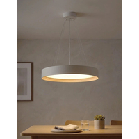 kelvo® RONDO KLV-101-0589 Κρεμαστό Φωτιστικό Οροφής LED 36W 3600lm 120° AC 220-240V IP20 Ρυθμιζόμενο Λευκό CCT με Διακόπτη στο Driver 2700K/4500K/6000K Triac Dimmable - Lumileds SMD Chip & ENEC/TÜV Driver - Λευκό Ματ & Εφέ Ξύλου - Μ50 x Π50 x Υ7cm - 5 Χρόνια Εγγύηση