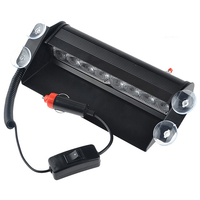 Φώτα Αστυνομίας STROBO για Παρμπρίζ Αυτοκινήτου με Βεντούζες Στήριξης 8 LED 10-30V Μπλε GloboStar 77663