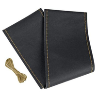 Κάλυμμα Τιμονιού Φορτηγού Δετό Δερμάτινο PREMIUM TRUCK 44-46cm μαύρο με μπεζ ραφή