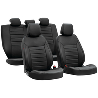 ΚΑΛΥΜΜΑΤΑ ΚΑΘΙΣΜΑΤΩΝ LUXURY LEATHERETTE ΔΕΡΜΑΤΙΝΗ ΑΦΡΩΔΕΣ ΜΑΥΡΟ -4 ΤΕΜ