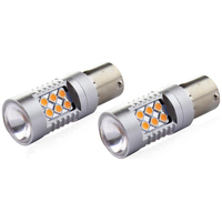 PY21W 12/24V 6.000k 0.54A - 6.48W 800lm LED 24xSMD3030 CAN-BUS ΠΟΡΤΟΚΑΛΙ 18x56mm  AMIO -2 ΤΕΜ.