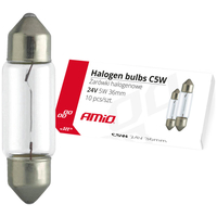 ΛΑΜΠΑΚΙΑ ΠΛΑΦΟΝΙΕΡΑΣ C5W 24V 5W 36mm ΑΛΟΓΟΝΟΥ ΚΟΥΤΙ  AMIO - 10 ΤΕΜ.