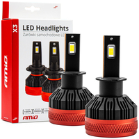 ΛΑΜΠΕΣ LED H3 10-16V 90W 6.500K 9900lm CAN BUS (ME ΑΝΕΜΙΣΤΗΡΑΚΙ) X3 SERIES AMIO - 2ΤΕΜ.