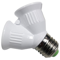 Πλαστικός Αντάπτορας από E27 σε 2xE27 GloboStar 77795