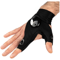 ΓΑΝΤΙΑ ΧΕΙΡΟΣ ΓΙΑ 2 ΔΑΧΤΥΛΑ ΜΕ 2 LED ΕΛΑΣΤΙΚΑ ΑΔΙΑΒΡΟΧΑ ΣΕ ΜΑΥΡΟ ΧΡΩΜΑ ΑMiO - 2 TEM.