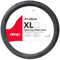 ΚΑΛΥΜΜΑ ΤΙΜΟΝΙΟΥ ΑΠΟ ΤΕΧΝΟΔΕΡΜΑ 41-43CM SWC-48-XL ΣΕ ΜΑΥΡΟ ΧΡΩΜΑ ΜΕ ΜΑΥΡΕΣ ΡΑΦΕΣ AMIO - 1 ΤΕΜ.