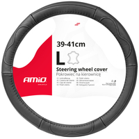 ΚΑΛΥΜΜΑ ΤΙΜΟΝΙΟΥ ΑΠΟ ΤΕΧΝΟΔΕΡΜΑ 39-41CM SWC-49-L ΣΕ ΜΑΥΡΟ ΧΡΩΜΑ ΜΕ ΜΑΥΡΕΣ ΡΑΦΕΣ AMIO - 1 ΤΕΜ.