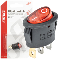 ΔΙΑΚΟΠΤΗΣ ON/OFF 3 ΕΠΑΦΩΝ 12V 230A ΟΒΑΛ ΚΟΚΚΙΝΟΣ ΦΩΤΙΣΜΟΣ ΑΜΙΟ - 1 ΤΕΜ.