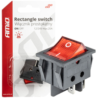 ΔΙΑΚΟΠΤΗΣ ON/OFF 12/24V 4 ΕΠΑΦΩΝ ΟΡΘΟΓΩΝΙΟΣ ΚΟΚΚΙΝΟΣ ΦΩΤΙΣΜΟΣ ΑΜΙΟ - 1 ΤΕΜ.