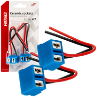 ΦΙΣΑ ΚΕΡΑΜΙΚΗ 12/24V ΓΩΝΙΑ ΓΙΑ ΛΑΜΠΕΣ ΑΛΟΓΟΝΟΥ H7  ΜΕ ΚΑΛΩΔΙΟ ΑΜΙΟ - 2 ΤΕΜ.