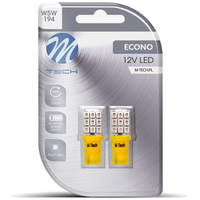 T10 W5W 12V W2,1x9,5d LED 9xSMD2835 ΚΙΤΡΙΝΟ ΚΑΡΦΩΤΟ ΑΚΑΛΥΚΟ BLISTER M-TECH - 2 τεμ.