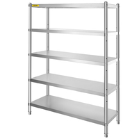 VEVOR Shelving Unit 48x18,5 Inch Storage Shelves 5-Tier shelving Units And Storage Adjustable Shelf Storage Unit Ρυθμιζόμενα πόδια Ράφια Μονάδες Ράφια κουζίνας από ανοξείδωτο χάλυβα