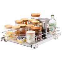 VEVOR 12&quot; Π x 17&quot; D Pull Out Organizer ντουλαπιών, Ράφια βαρέως τύπου Slide Out, Συρτάρια από επιχρωμιωμένο ατσάλι, Συρόμενο συρτάρι αποθήκευσης για το σπίτι, εσωτερικό ντουλάπι κουζίνας, μπάνιο, κάτω από νεροχύτη