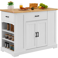 VEVOR Kitchen Island Cart Ντουλάπα αποθήκευσης Καρό σερβιρίσματος με συρτάρι &amp; ράφια