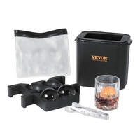 VEVOR Ice Ball Maker, Crystal Clear Ice Ball Maker 2,36 ιντσών Ice Sphere Maker με Storage Bag και Ice Clamp, Round Clear Ice Cube 2-Cavity Ice Presser for Whisky Scotch Cocktail Brandy