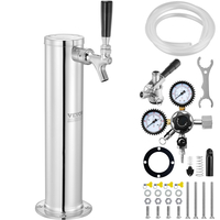 VEVOR Kegerator Tower Kit, Single Tap Beer Conversion Kit, Ανοξείδωτος ατσάλι Keg Beer Tower Dispenser με διπλό μετρητή W21.8 &amp; S-System βαρελίσκοι για Party Home