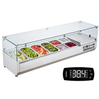 VEVOR Countertop Refrigerated Salad Pizza Prep Station 155 W Glass Guard CE