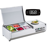 VEVOR Countertop Refrigerated Salad Pizza Prep Station 140 W Stainless Guard CE